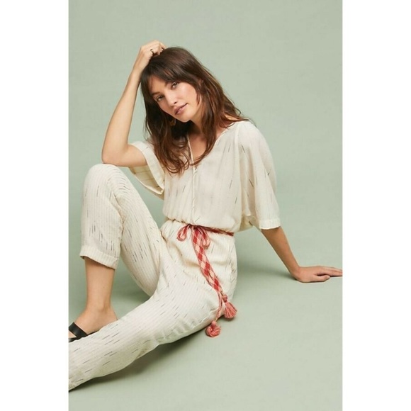 Anthropologie Pants - Anthropologie Featherbone Soleil Ivory Jumpsuit✨